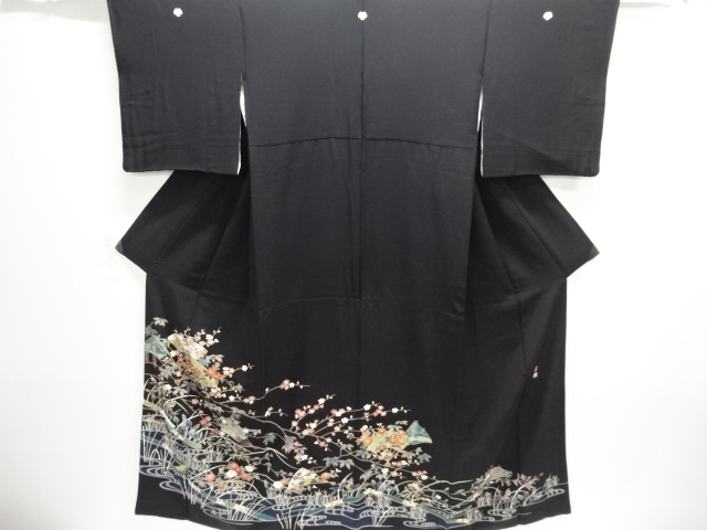 JAPANESE KIMONO / HAND-PAINTED YUZEN FLOWER FAN / YATSUHASHI PATTERN T